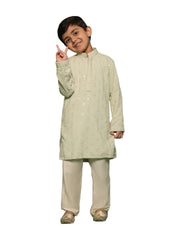 Boys' Pista Green Kurta And Pyjama Set