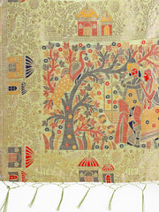 Linen Saree with Multicolor Weaving & Zari Pallu - Elegant & Lightweight for Everyday Grace