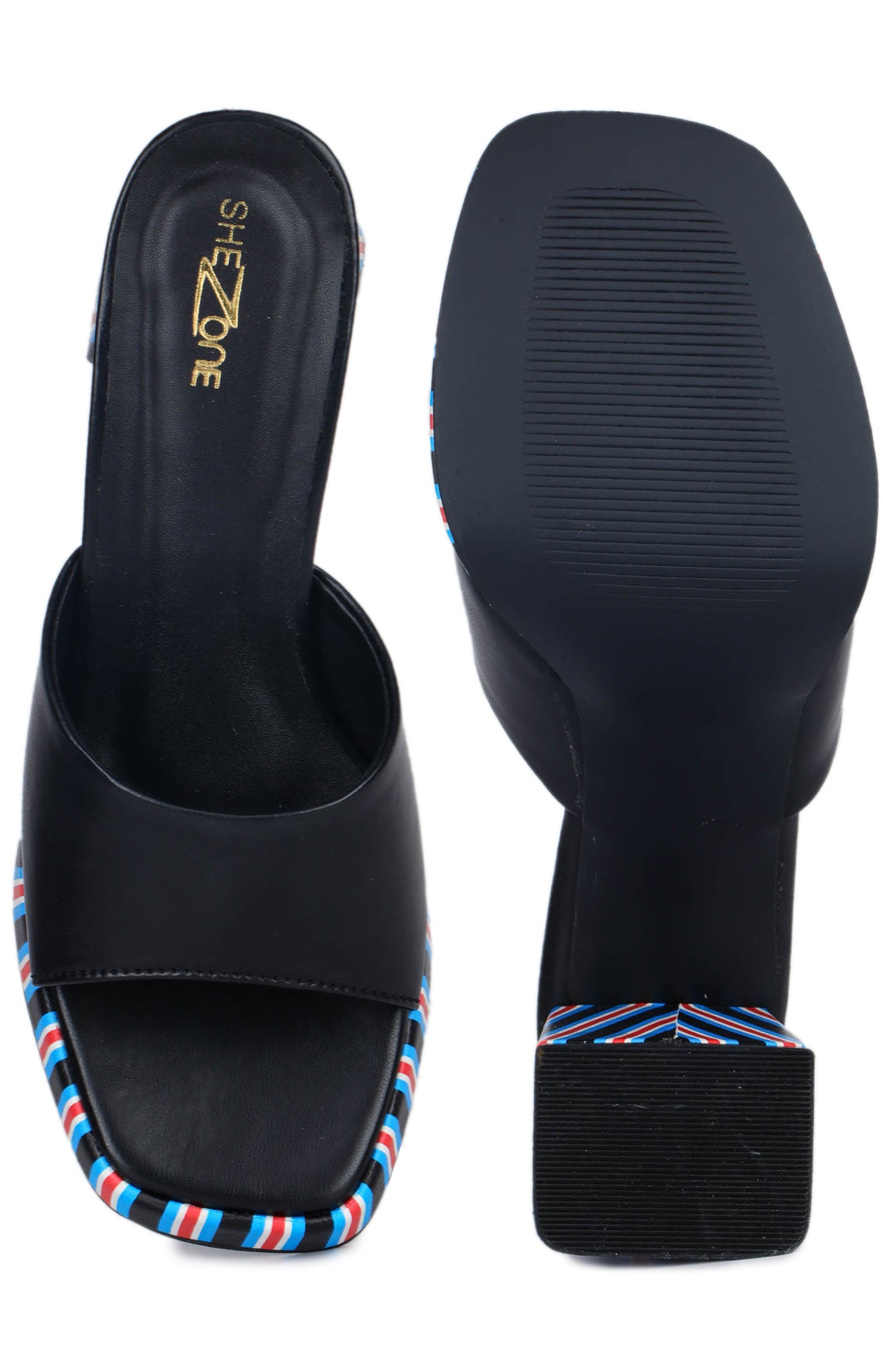 Casual Fashion Mules 4 Inches Block Open Back Round Toe Heels