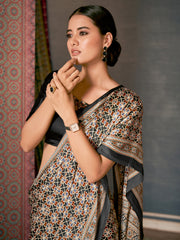 Women's Crepe DigitalPrint DesignerSaree With Blouse Piece
