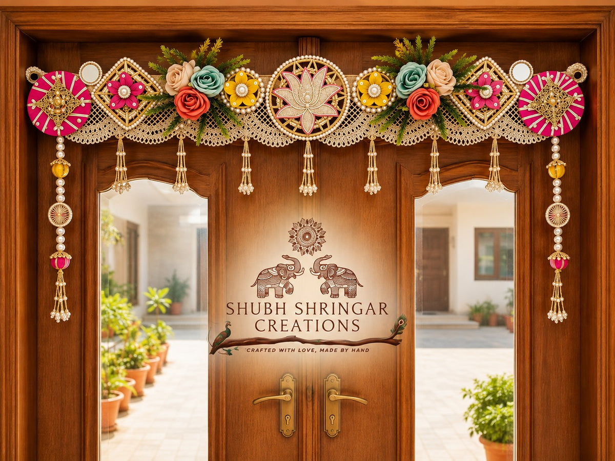 Toran-Floral motifs with artificial flowers and leaves