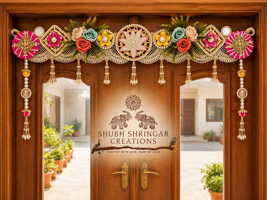 Toran-Floral motifs with artificial flowers and leaves