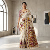 Soft linen saree with shaded style prints.