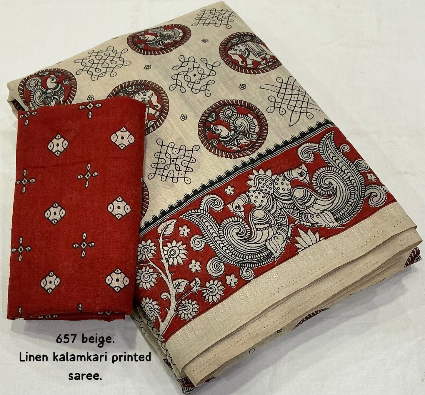 Soft linen saree with shaded style prints.
