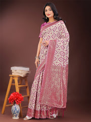 Blue Linen Saree with Rich Woven Zari Work – Elegant Ethnic Saree for Festive & Office Wear