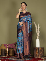 Majestic Red & Teal Silk Saree with Rich Woven Pallu – A Regal Touch for Special Moments