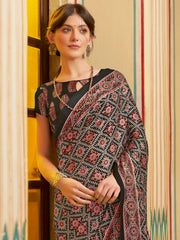 Women's Crepe Printed Designer Saree With Blouse Piece