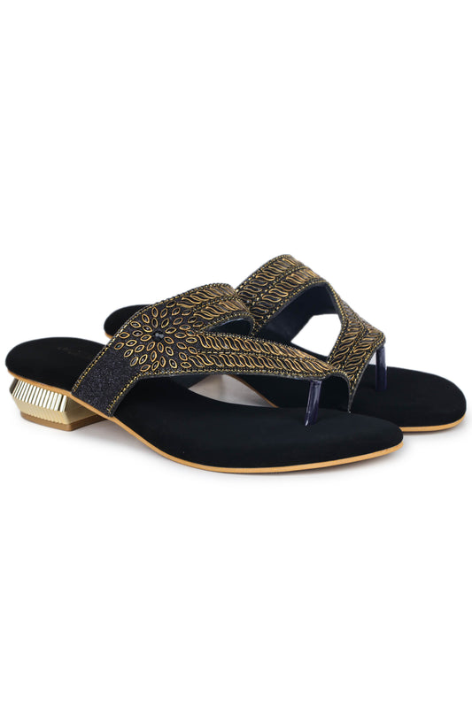 Casual Fashion Sandals 1 Inch Block Open Back Round Toe Heels