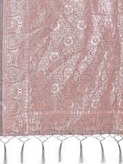 Elegant Sea Green Linen Cotton Saree with Silver Zari Border & Geometric Weave – Daily, Office & Festive Wear