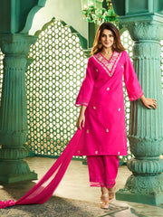 Pink Embroidered Kurta Set