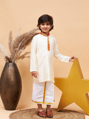 Boys' Cream Kurta
