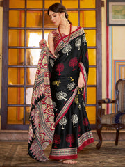 Women's Crepe Printed Designer Saree With Blouse Piece
