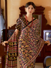 Women's Crepe Printed Designer Saree With Blouse Piece