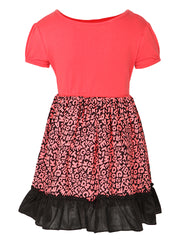 Girls Fuschia Pink Alphabet Printed Dress
