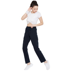 Women's Dark Grey Cotton Track Pants