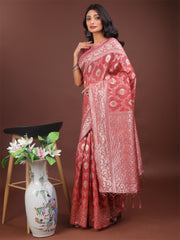 Elegant Sea Green Linen Cotton Saree with Silver Zari – Perfect Blend of Comfort & Charm