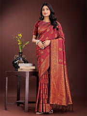 Majestic Royal Blue Banarasi Silk Saree with Golden Zari – Timeless Indian Ethnic Elegance for Weddings & Festive Occasions
