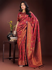 Majestic Royal Blue Banarasi Silk Saree with Golden Zari – Timeless Indian Ethnic Elegance for Weddings & Festive Occasions