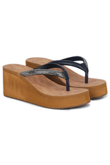 Casual Fashion Sandals 3 Inches Wedge Open Back Round Toe Heels