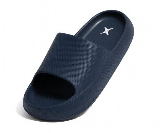CloudFoam Pillow Slippers for Men Non Slip Quick Drying Shower Slides Bathroom Sandals  HA8201 Navy