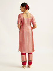 Women's Red Kurta Set
