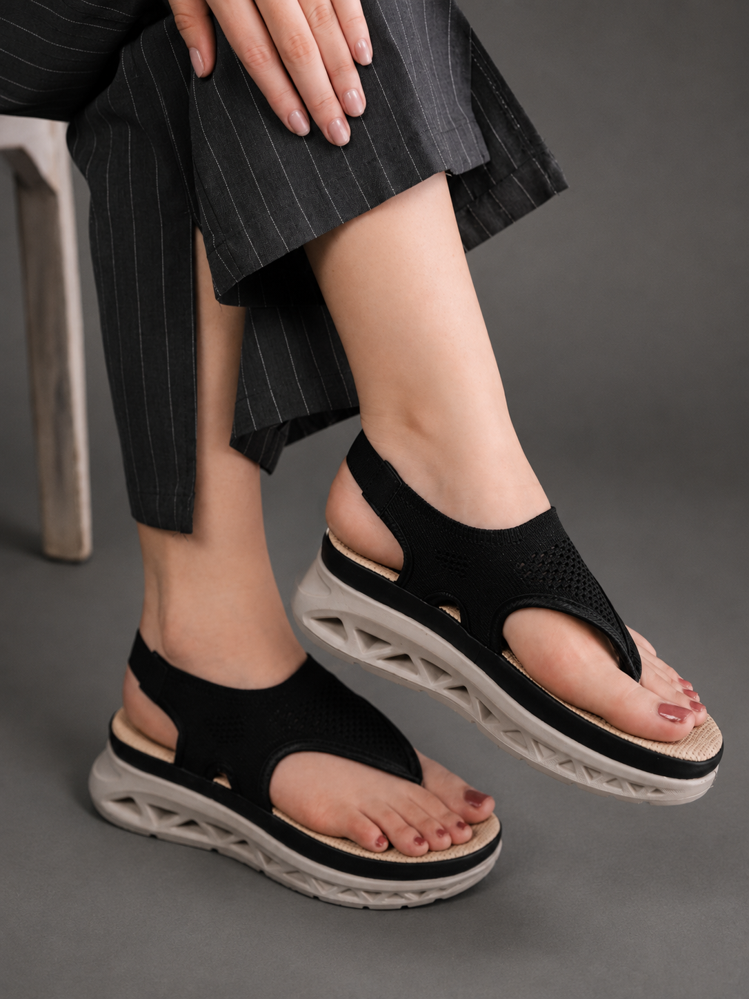 Casual Fashion Backstrap Platform Sandals 1 inch Heels