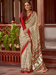 Women's Crepe Printed Designer Saree With Blouse Piece