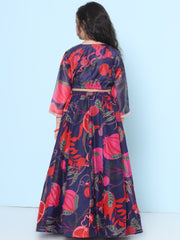 Girls Purple & Red Ready to wear Choli & Lehenga