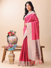 Graceful Blue & Beige Lichi Silk Saree with Elegant Woven Pallu – Timeless Beauty for Every Occasion