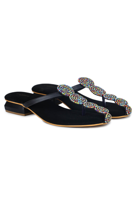 Casual Fashion Sandals 1 Inch Block Open Back Round Toe Heels