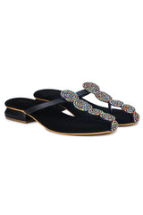 Casual Fashion Sandals 1 Inch Block Open Back Round Toe Heels