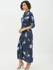 Women's Floral Print Cotton Long Dress