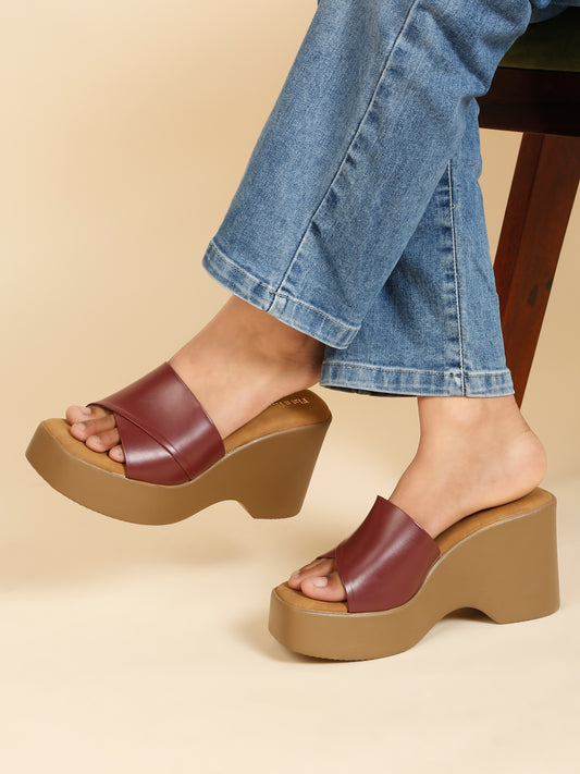 Fashion Fashion Open Back Wedge Pumps
