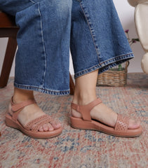 Casual Fashion Sandals 1 Inch Flatform Ankle Loop Round Toe Heels