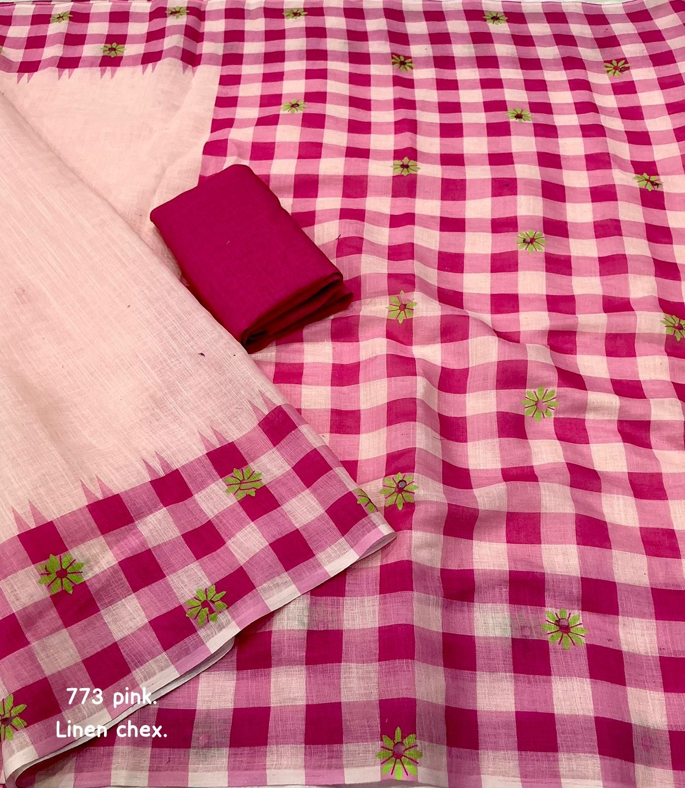 Soft linen saree with shaded style prints.