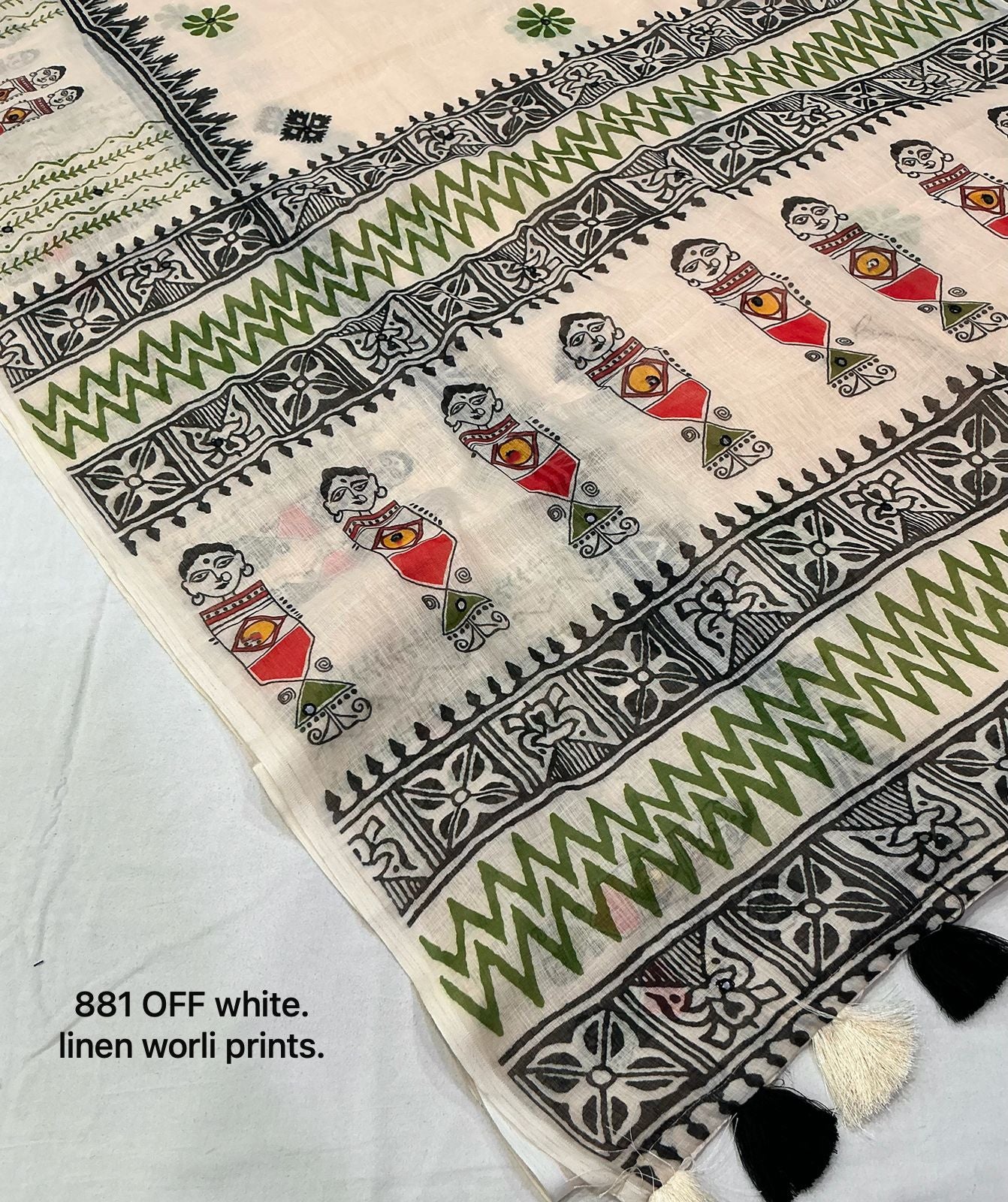 Soft linen saree with shaded style prints.