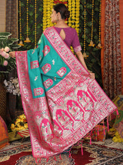 ASTITA - Traditional Art Silk Temple Border Festive Wedding Wear Saree