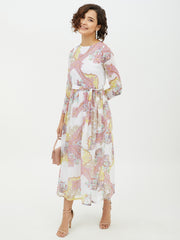 Women's Multi coloured Printed Long dress