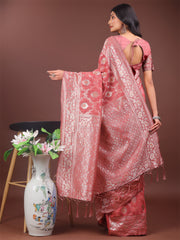 Elegant Sea Green Linen Cotton Saree with Silver Zari – Perfect Blend of Comfort & Charm