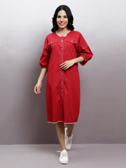 Cotton Denim Sheath Dress