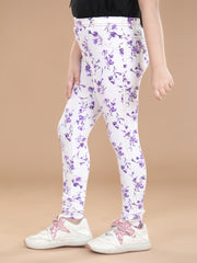 Girls Cotton Floral Printed Jegging