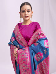 Banarasi Silk Saree with Zari Work - Wedding & Festive Traditional Saree | Temple Border & Royal Motifs | Soft & Shiny Silk Finish