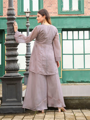 StillGreycolororganzasequinnsandthreadembroideredCoordsSet