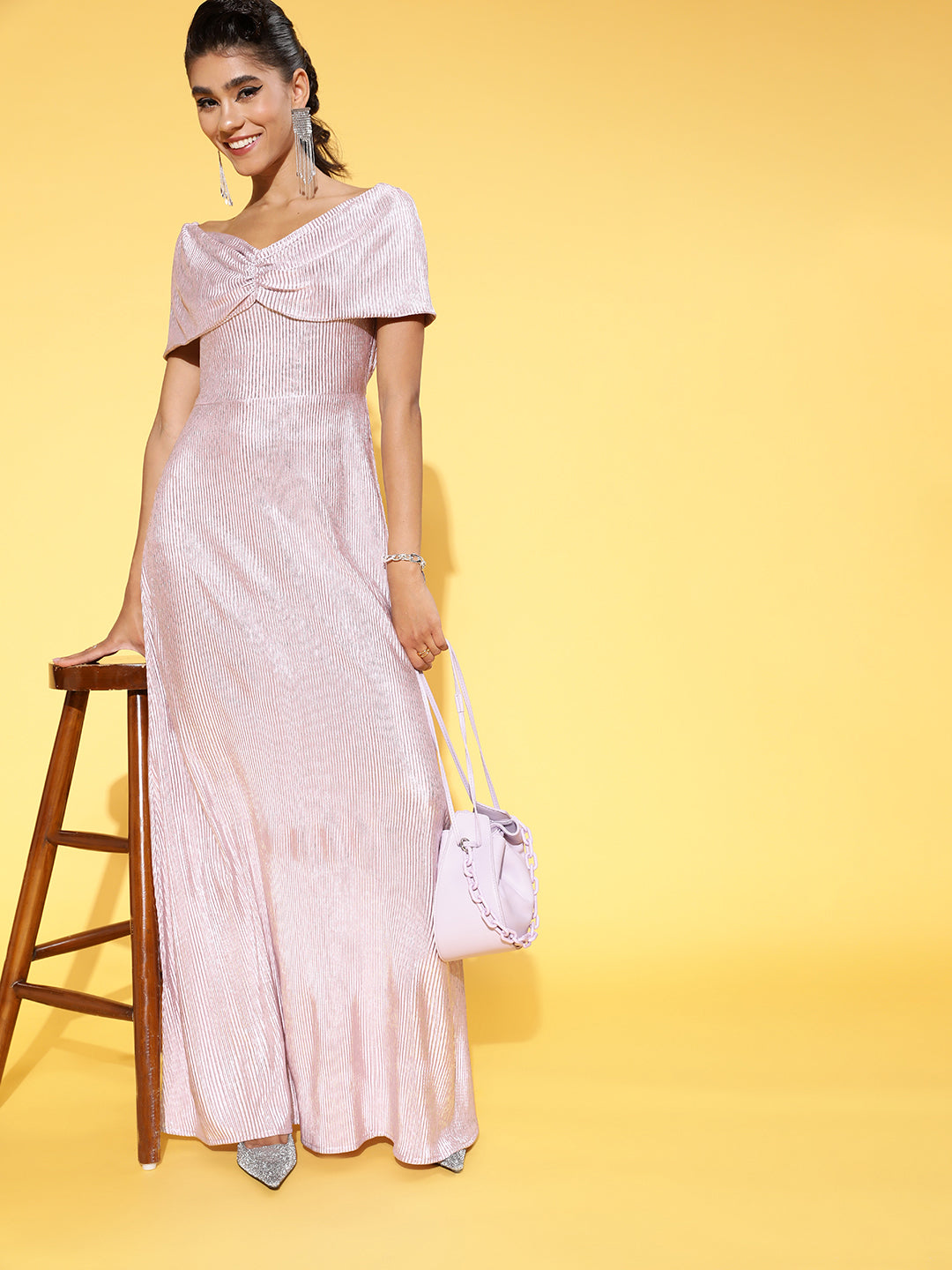 Women Elegant Lavender Solid Gown for Days