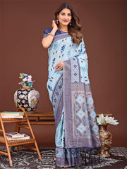Radiant Linen Cotton Patola Saree - Where Tradition Dances with Elegance