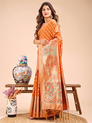 Grace in Every Thread – Sea Green & Beige Linen Cotton Saree with Royal Paisley Charm