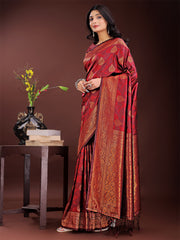 Majestic Royal Blue Banarasi Silk Saree with Golden Zari – Timeless Indian Ethnic Elegance for Weddings & Festive Occasions