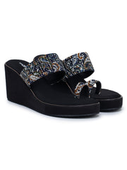 Fashion Open Back Sandal 3 inches Wedge Heels