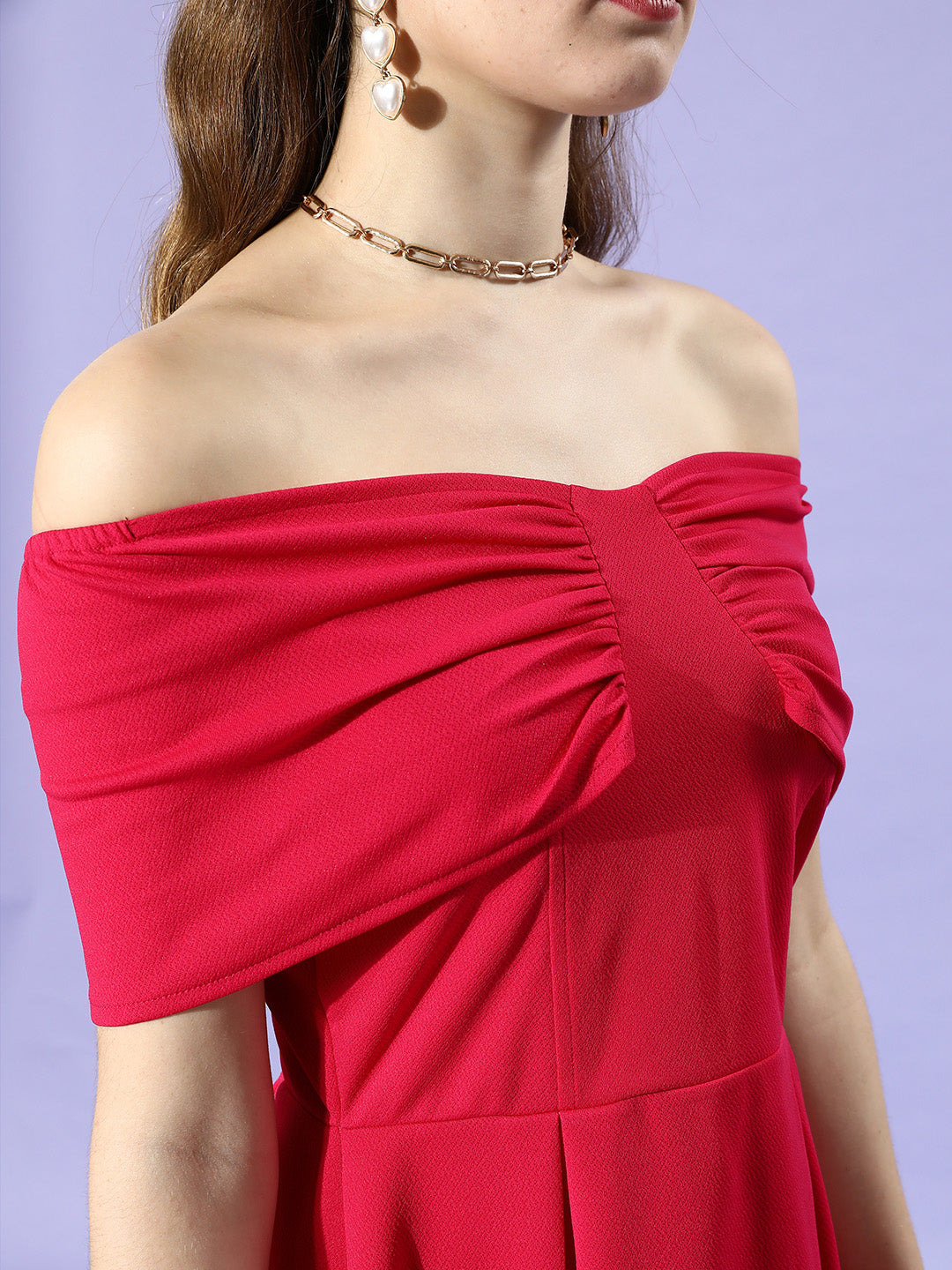 Solid Off-Shoulder Dress
