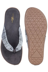 حذاء مسطح رمادي كاجوال ذو مقدمة دائرية سهل الارتداء